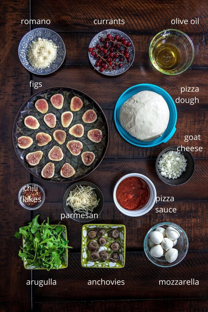 Anchovy, Goat Cheese & Fig Pizza - Ingredients