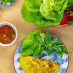 Banh xeo with lettuce and nuoc cham