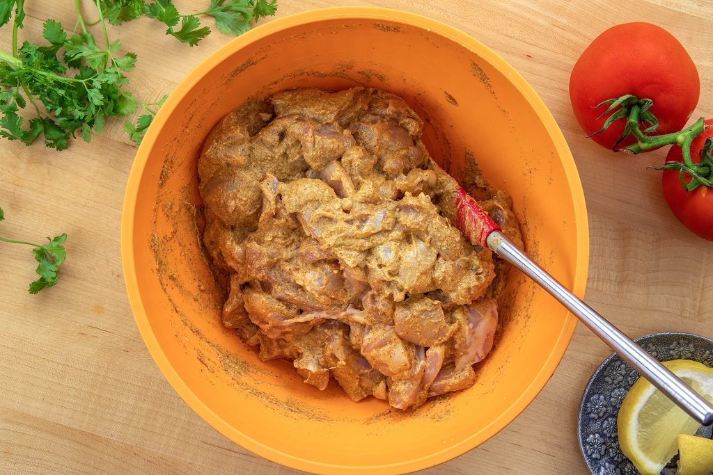 Marinating the Butter Chicken