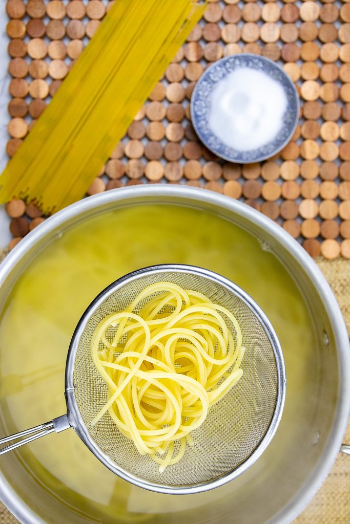 Add pasta to thicken spaghetti sauce