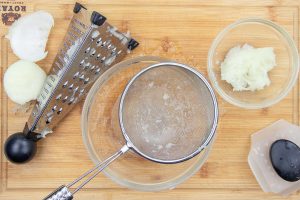 How to Make Beef Koobideh - Strain the onions
