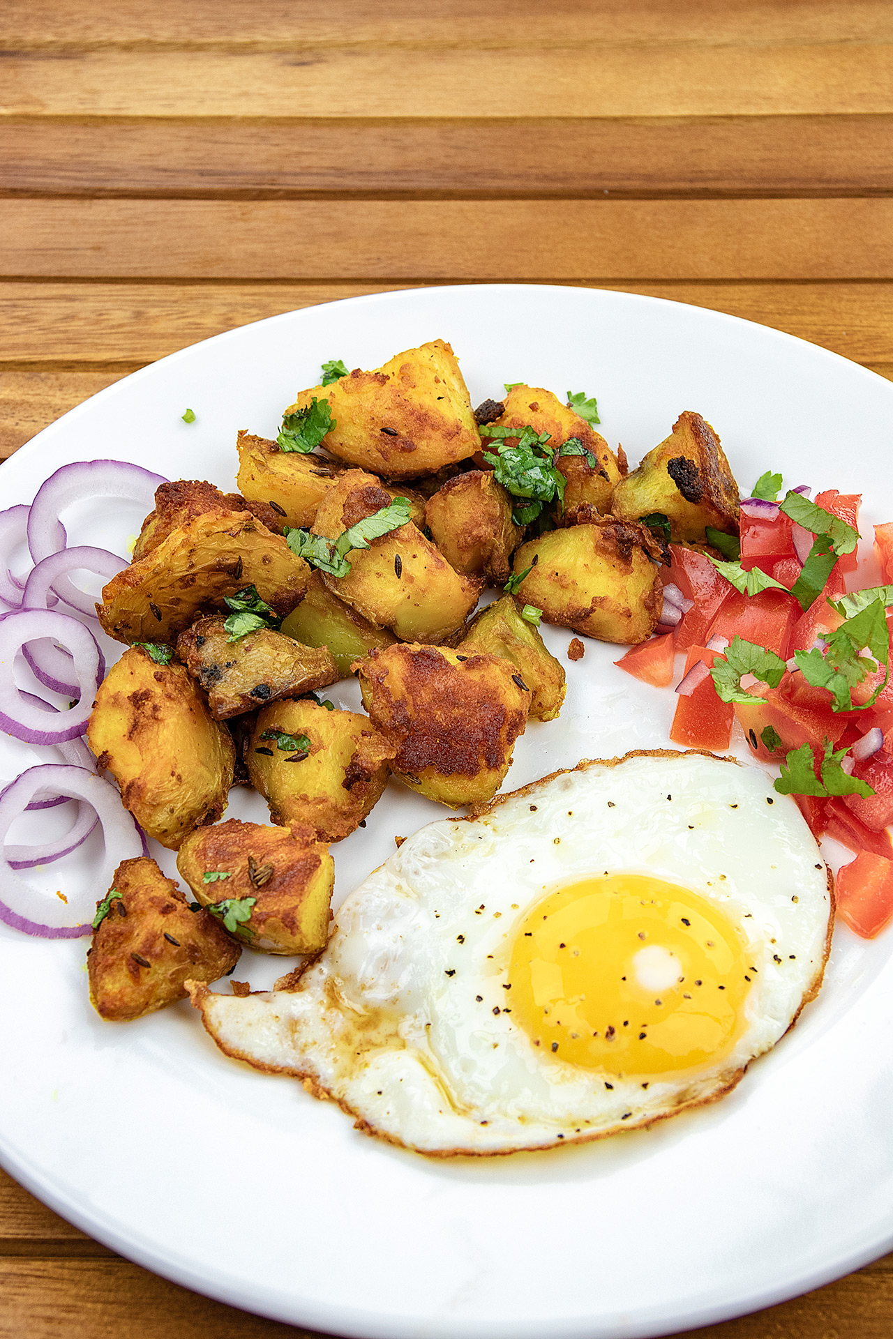Indian potatoes with egss - Bombay Aloo, Jeera Aloo, Breakfast Eggs