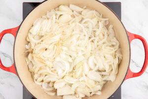 Cook the onions for French Onion Soup