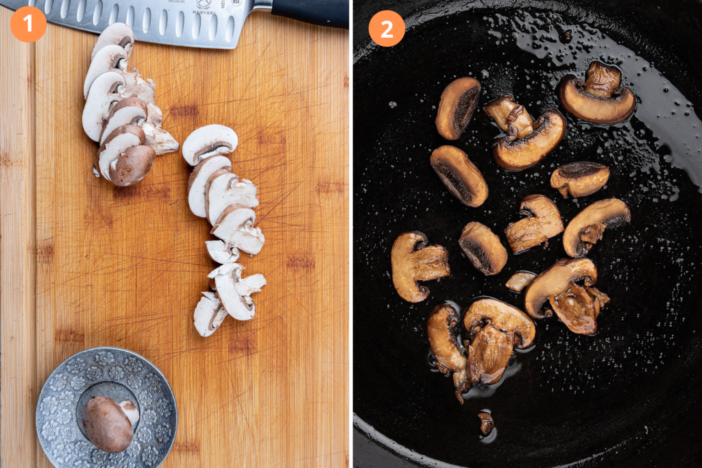 Step One Cook the mushrooms