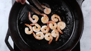 Benihana Shrimp - Sear the shrimp step