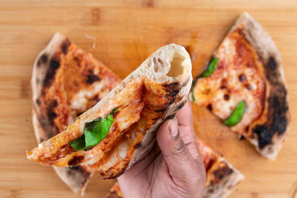 Charred, Bubbly Naples Style Pizza Crust