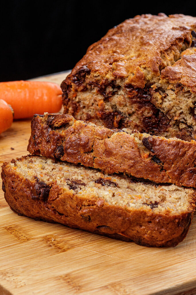 Banana Bread with Grated Carrots and Shredded Coconut