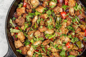 Manchurian Chicken - Add the Fried Chicken to the Sauce